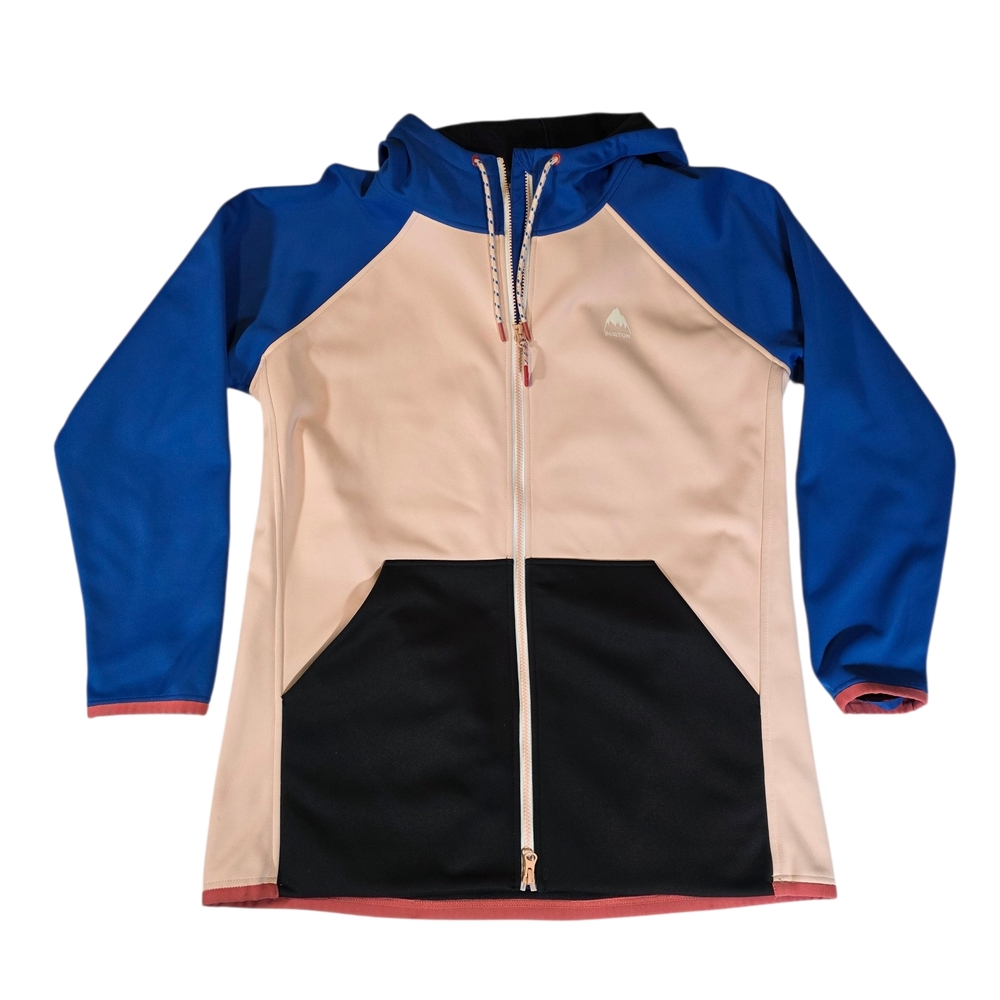 Burton Womens Black, Blue And Pink Crown Weatherproof Fleece Jacket W/Hood Sz XL